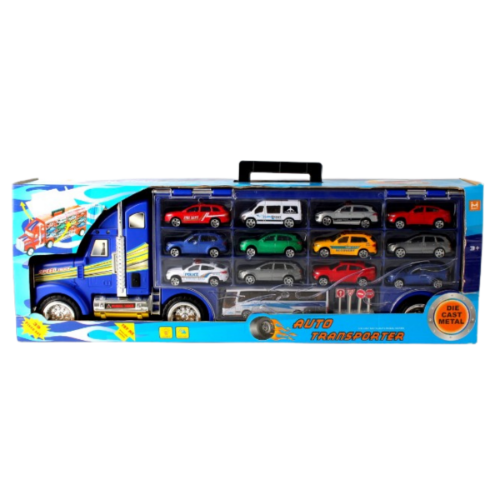 משאית ענקית + מכוניות - אורות וצלילים