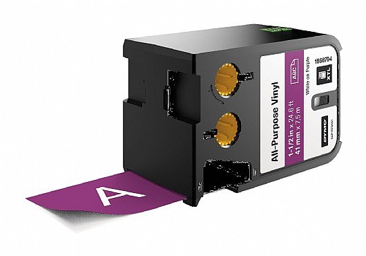 סרט סימון ויניל לבן על רקע סגול Dymo 1868794 XTL All-Purpose Vinyl 41mmX7m