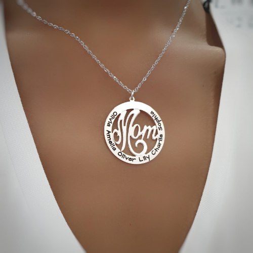 שרשרת חישוק MOM עם חריטות דגם LA301