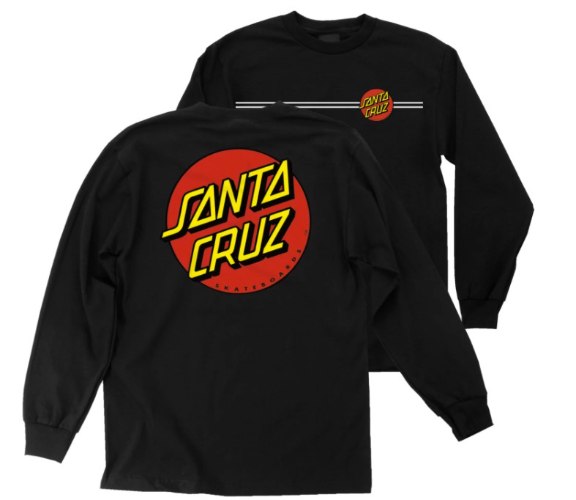 SANTA CRUZ Boys Classic Dot LS Regular T Shirt Black