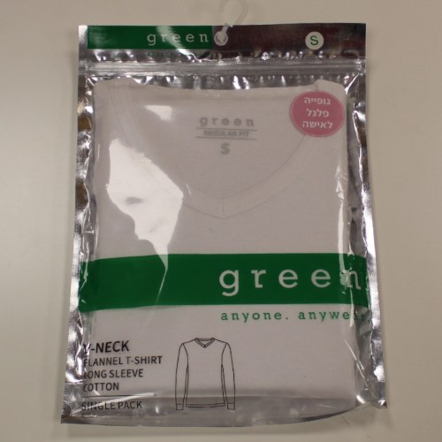 גופיית פלנל נשים צווארון וי לבן