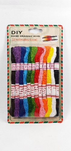 חוטי ריקמה צבעוניים - מארז 12 צבעים