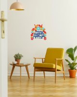 שלט קיר צבעוני עם ציפורים ברכת אהבה, בריאות והצלחה - עברית   BH-36