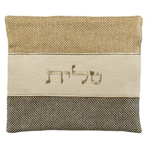 כיסוי לטלית בדים עבים שחור וחום + פשתן