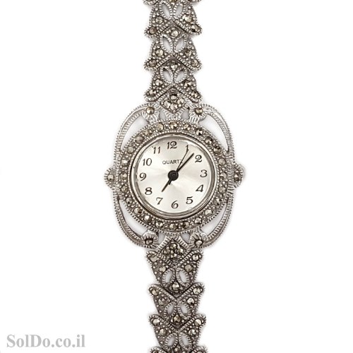 שעון מכסף מעוצב משובץ מרקזטים SH3259 | תכשיטי כסף