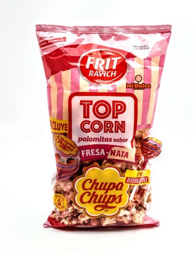 Chupa Chups Popcorn בטעם תות שמנת