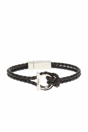 Salvatore Ferragamo men gancini leather bracelet size S