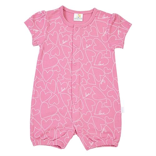 אוברול לבבות ורוד