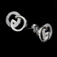 סט כסף עגילים ותליון משובץ זרקונים S1077