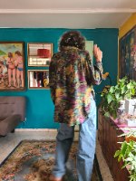 חולצת פייסלי מכופתרת זורמת מאד M/L