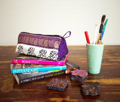 קייס לעפרונות ואיפור- תכלת