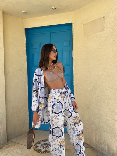 חליפת רובין כחול מודפס