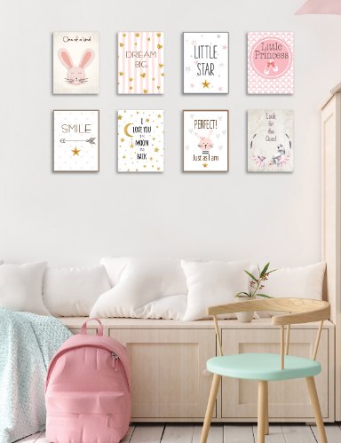 שמיניית תמונות השראה לחדר תינוקת, ילדה או נערה דגם 807