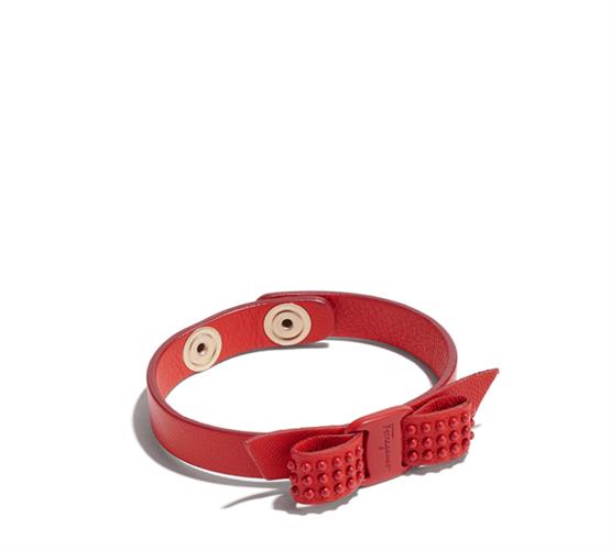 צמיד עור פפיון ניתים אדומים Salvatore Ferragamo leather bracelet