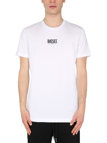 צבע לבן- T-SHIRT DIESEL LOGO