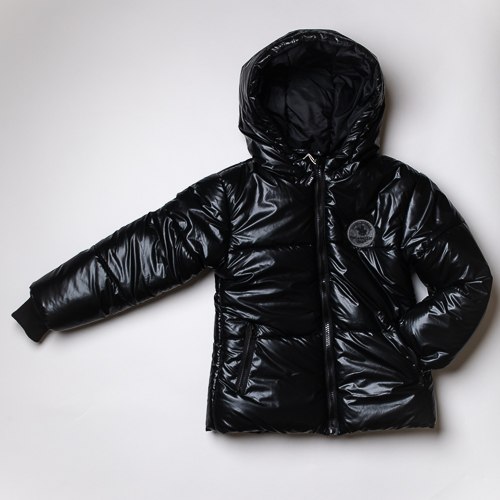 מעיל צבע מטאלי שחור SB בנות