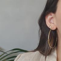 עגילי חישוק גדולים 5.7 מזהב אמיתי 14 קראט