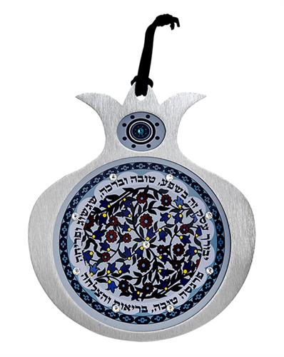 רימון מסגרת נירוסטה בשילוב הדפסים צבעוניים ואבני סברובסקי - DR19