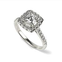 טבעת אירוסין יוקרתית זהב 14 קראט מרובעת מלאת נוכחות