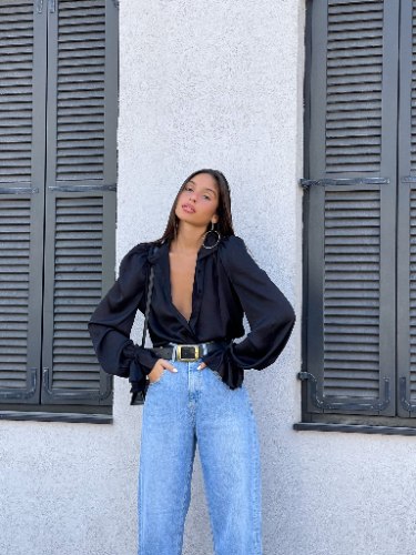 חולצת ויולי שחור