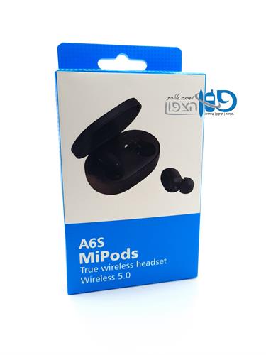 ​אוזניות בלוטוס A6S עם קופסת טעינה