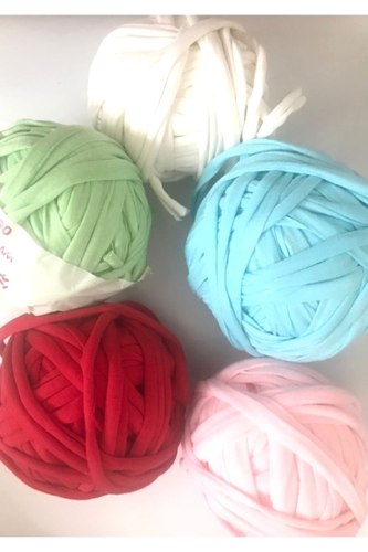 עודפי ייצור של חוטי טריקו פרוסים  במארז צבעי פסטל