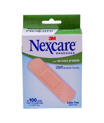 Nexcare  פלסטרים צבע עור נושמים 100 יחידות בגודל אחיד