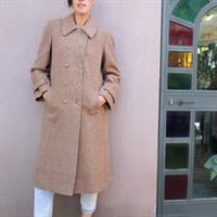 מעיל צמר חום ארוך מידה L