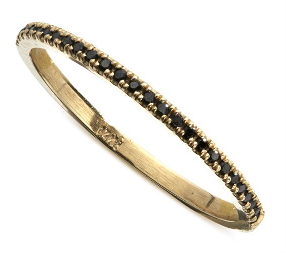 טבעת פס יהלומים 14K