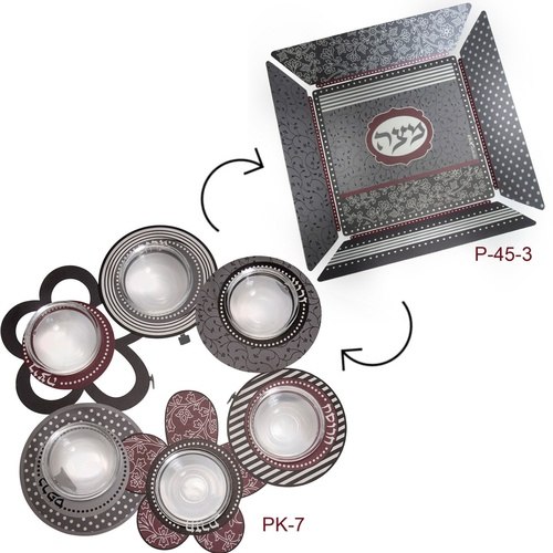 סט קערת ליל הסדר + מגש מצות תואם דגם שרשרת