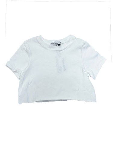 טישירט קרופ לבנה