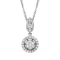 שרשרת ותליון שושנת היהלום זהב 14K משובץ יהלומים