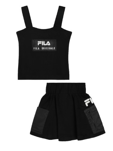 חליפת חצאית FILA ריב שחור 6-16