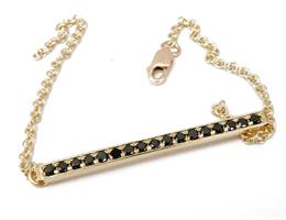 צמיד יד לאישה פס משובץ יהלומים בזהב 14 קרט