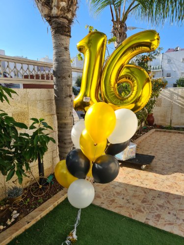 זר מספרים ובלוני הליום