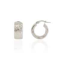 חישוק זהב לבן רחבים חריטת לייזר אופנתיים