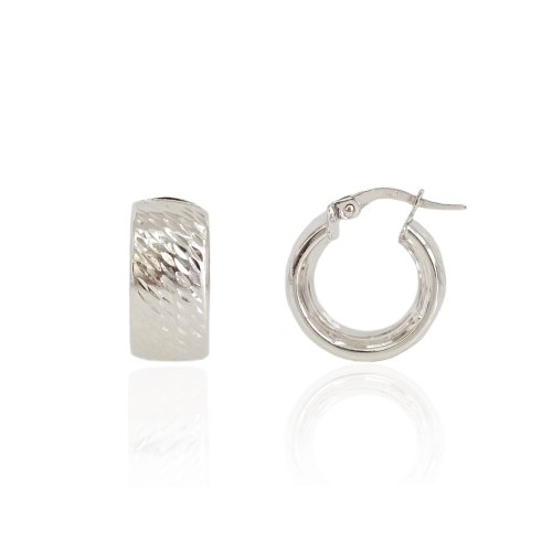 חישוק זהב לבן רחבים חריטת לייזר אופנתיים