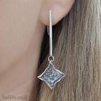 עגילי כסף ארוכים מעוצבים  A8832 | תכשיטי כסף 925