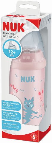 נוק כוס מעבר לפעוטות מגיל שנה 300 מל אקטיב ורוד