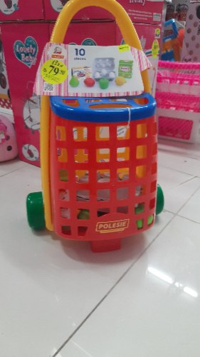 עגלת סופר פלסטיק + ביצים ופירות