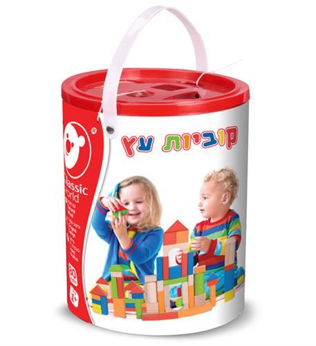 "דלי 80 קוביות עץ"