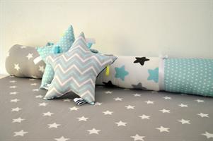 משטח החתלה לשידה+נחשושון אפור-תכלת