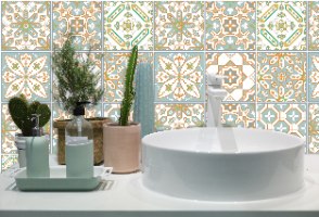 מדבקות לאריחים 15*15 ס''מ פיוז'ן אוריאנטלי דגם 1288