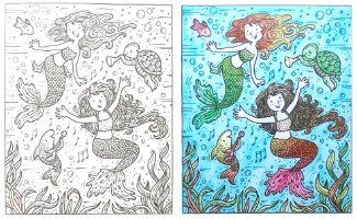 צביעת קסם - בנות ים