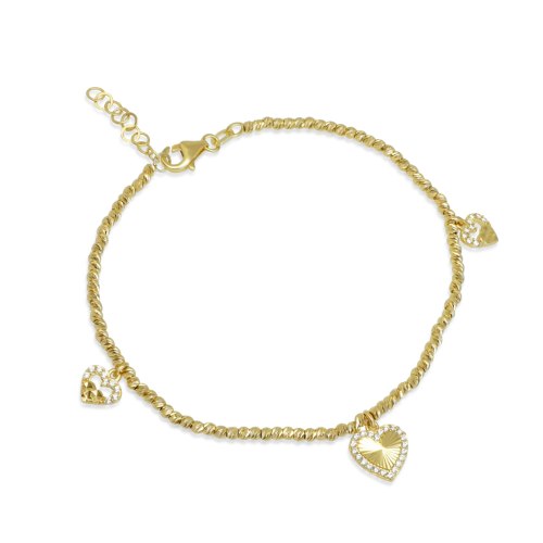 צמיד כדורים עם תליונים