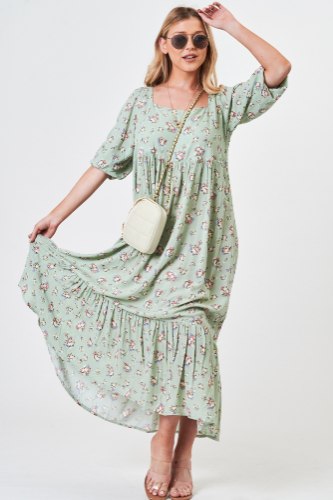 שמלת וולן  מידי מיה ירוקה