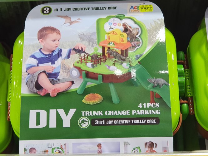 מזוודת דינוזאורים הנפתחת לשולחן