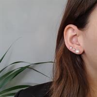 עגילי זהב פנינה אלגנטיים לאישה צמודים