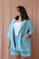 ג׳קט מייקי כחול אקווה