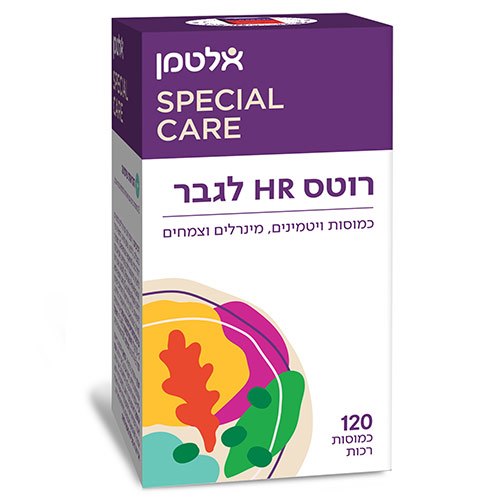 רוטס HR לגבר - כמוסות ויטמינים, מינרלים וצמחים, 120 כמוסות רכות, אלטמן